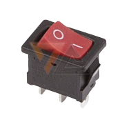 Выключатель клавишный красный 250V 6A (3c) On-On Mini (RWB-202, SC-768) - 