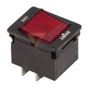 Выключатель-автомат клавишный красный с подсветкой 250V 10А (4с) Reset-Off (IRS-2-R15) - 