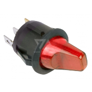 Выключатель SC-214 круглый красный с подсветкой 12V 10A - 