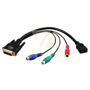 Переходник DVI(штекер) - HDMI(гнездо) + 3 RCA(гнездо) провод Gold Rexant - 