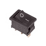 Выключатель клавишный черный 250V 6A (3c) On-On Mini (RWB-202, SC-768) - 