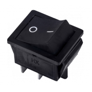 Выключатель клавишный черный б/фикc 250V 15А (4с) On-Off (RWB-501, SC-767) - 