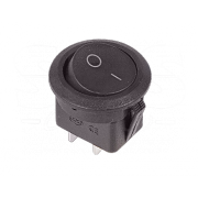 Выключатель клавишный черный круглый 250V 6А (2с) On-Off (RWB-212, SC-214, MRS-102-8) - 