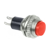 Выключатель-кнопка 220V 2А (2с) ON-OFF, металл, красная Mini (RWD-213) - 