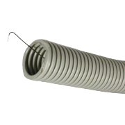 Труба гофрированная 50 мм / 40.1 мм, серая, самозатухающий ПВХ, протяжка, 20 м - 