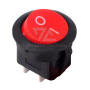 Выключатель клавишный красный круглый 250V 6А (2с) On-Off (RWB-213, SC-214, MRS-102-8) - 