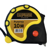 Рулетка IronMaster 10 м х 25 мм, прорезиненный корпус - 