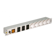 Блок розеток с выключателем Ижтехноком, выход: 5-ЕВРО + 3-АС2, вход: АС1 - 