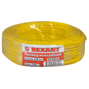 Провод автомобильный 0.5 мм2 Rexant, желтый, 100 м - 