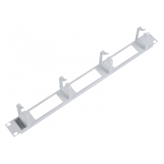 Органайзер горизонтальный 1U ЦМО, 4 кольца, серый, с окнами - 