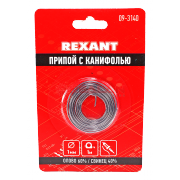 Припой с канифолью спираль 1 м Rexant, 1.0 мм, блистер - 