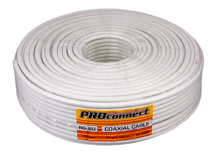 Кабель RG-6U Cu 48 Proconnect, белый, 100 м