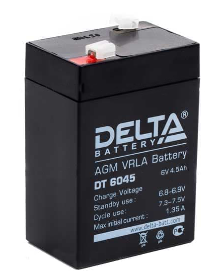 Батарея аккумуляторная DT 6045 Delta 6В, 4.5 Ач
