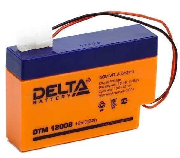 Батарея аккумуляторная DTM 12008 Delta 12В, 0.8 Ач